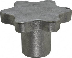 Made in USA - 3" Head Diam, 6 Point Scalloped Knob - 5/8-11 Hole, Aluminum - Benchmark Tooling
