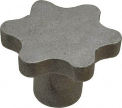 Made in USA - 3" Head Diam, 6 Point Scalloped Knob - 3/4-10 Hole, Aluminum - Benchmark Tooling