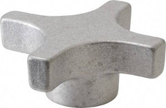 Made in USA - 3" Head Diam, 4 Point Lobed Knob - Aluminum - Benchmark Tooling