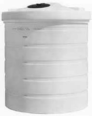 Made in USA - 100 Gallon Tapered Cylinder Linear Polyethylene Double Wall Tank - 39" High x 35" Diam - Benchmark Tooling