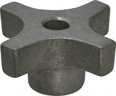 Made in USA - 2" Head Diam, 4 Point Lobed Knob - 3/8" Hole, Aluminum - Benchmark Tooling