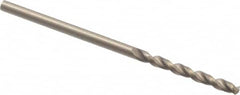 Cleveland - #46 135° Parabolic Flute Cobalt Screw Machine Drill Bit - Oxide/Gold Finish, Right Hand Cut, 3/4" Flute Length, 1-3/4" OAL, Split Point, Straight Shank - Benchmark Tooling