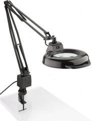 Electrix - 45 Inch, Spring Suspension, Clamp on, Fluorescent, Black, Magnifying Task Light - 22 Watt, 1.75x Magnification, 5 Inch Wide - Benchmark Tooling