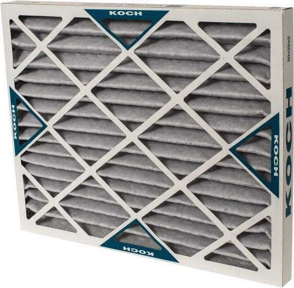 Made in USA - 20" Noml Height x 25" Noml Width x 2" Noml Depth, 70% Capture Efficiency, Wire-Backed Pleated Air Filter - MERV 8, Cotton/Polyester & Activated Carbon, Integrated Beverage Board Frame, 500 Max FPM, 1,740 CFM, For Any Unit - Benchmark Tooling