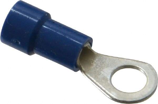 Made in USA - 16-14 AWG Fully Insulated Crimp Connection Circular Ring Terminal - #10 Stud, Copper Contact - Benchmark Tooling