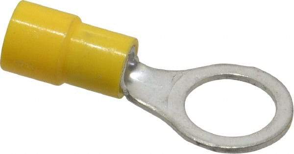 Made in USA - 12-10 AWG Fully Insulated Crimp Connection Circular Ring Terminal - 3/8" Stud, Copper Contact - Benchmark Tooling