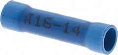 Made in USA - 16 to 14 AWG Compatible, Butt Splice Terminal - Blue - Benchmark Tooling