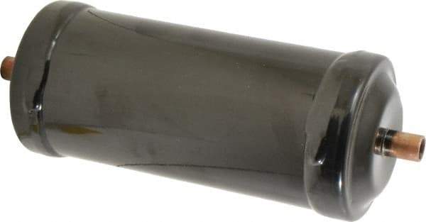 Parker - 3/8" Connection, 3" Diam, 8.86" Long, Refrigeration Liquid Line Filter Dryer - 7-3/4" Cutout Length, 361 Drops Water Capacity - Benchmark Tooling