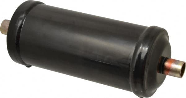 Parker - 5/8" Connection, 3" Diam, 9.24" Long, Refrigeration Liquid Line Filter Dryer - 7-3/4" Cutout Length, 361 Drops Water Capacity - Benchmark Tooling