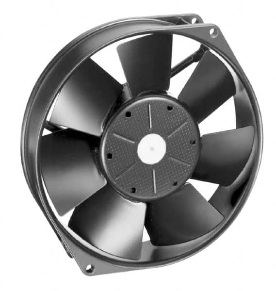 EBM Papst - 12 Volts, DC, 212 CFM, Round Tube Axial Fan - 1 Amp Rating, 5.91" High x 5.91" Wide x 1-1/2" Deep - Benchmark Tooling