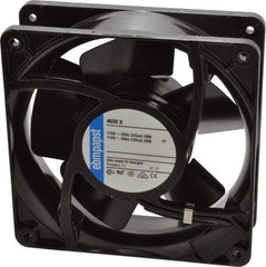 EBM Papst - 115 Volts, AC, 106 CFM, Square Tube Axial Fan - 0.16 Amp Rating, 119mm High x 119mm Wide x 1-1/2" Deep - Benchmark Tooling