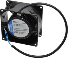 EBM Papst - 115 Volts, AC, 36 CFM, Square Tube Axial Fan - 0.1 Amp Rating, 80mm High x 3.15" Wide x 1-1/2" Deep - Benchmark Tooling