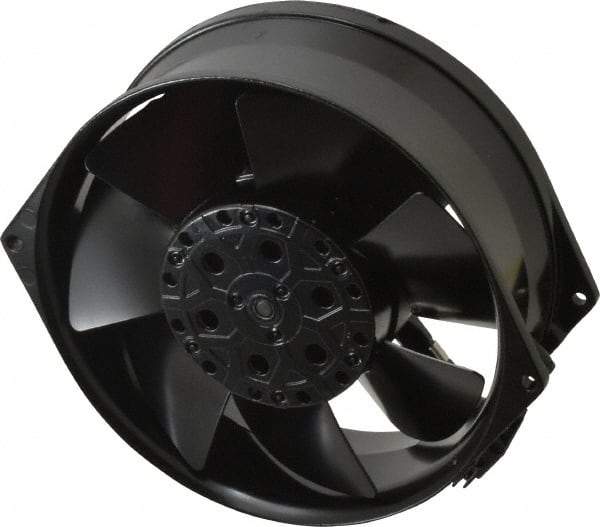 EBM Papst - 230 Volts, AC, 233 CFM, Round Tube Axial Fan - 0.2 Amp Rating, 5.91" High x 5.91" Wide x 2.17" Deep - Benchmark Tooling