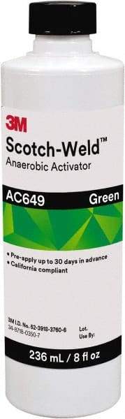 3M - 8 Fl Oz, Green Adhesive Activator - For Use with Threadlockers, Pipe Sealants, Retaining Compounds, Gasket Makers - Benchmark Tooling