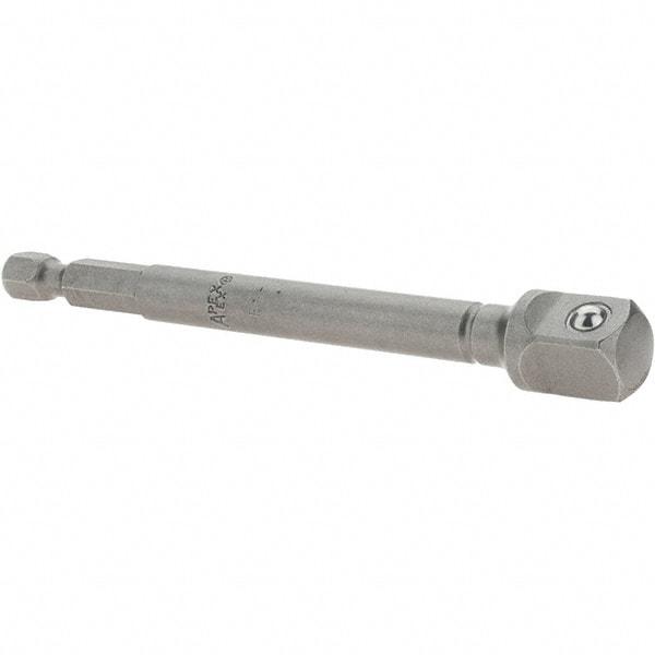 Apex - 3/8" Square Size Hex to Square Extension - 1/4" Hex Drive, 4" OAL - Benchmark Tooling