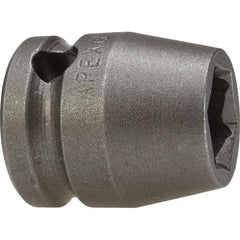 Impact Socket: 3/8″ Drive, 0.438″ Socket, Square Drive 6-Point, 1.5″ OAL