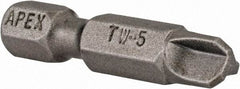 Apex - #5 Tri-Wing Bit - 1/4" Hex Drive, 1-1/4" OAL - Benchmark Tooling