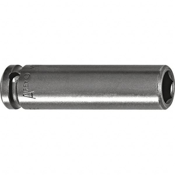 Impact Socket: 1/4″ Drive, Square Drive 6-Point, 44.4 mm OAL