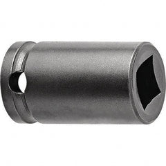 Impact Socket: 1/2″ Drive, 0.563″ Socket, Square Drive 12-Point, 1.5″ OAL, Satin