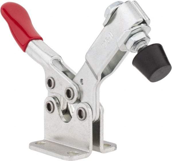 De-Sta-Co - 200 Lb Holding Capacity, Horizontal Handle, Manual Hold Down Toggle Clamp - 78° Handle Movement, 87° Bar Opening, U-Bar, Flanged Base, Electro-Plated Zinc, Carbon Steel - Benchmark Tooling