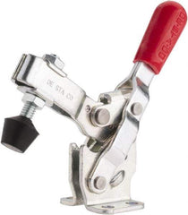 De-Sta-Co - 375 Lb Holding Capacity, Vertical Handle, Manual Hold Down Toggle Clamp - 62° Handle Movement, 115° Bar Opening, U-Bar, Flanged Base, Carbon Steel - Benchmark Tooling