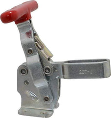 De-Sta-Co - 375 Lb Holding Capacity, Vertical Handle, Manual Hold Down Toggle Clamp - 57° Handle Movement, 99° Bar Opening, U-Bar, Flanged Base, Electro-Plated Zinc, Carbon Steel - Benchmark Tooling