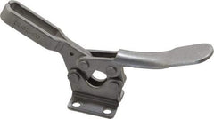 De-Sta-Co - 600 Lb Holding Capacity, Horizontal Handle, Manual Hold Down Toggle Clamp - 70° Handle Movement, 92° Bar Opening, U-Bar, Flanged Base, Electro-Plated Zinc, Stainless Steel - Benchmark Tooling