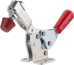 De-Sta-Co - 500 Lb Holding Capacity, Horizontal Handle, Manual Hold Down Toggle Clamp - 56° Handle Movement, 91° Bar Opening, U-Bar, Flanged Base, Electro-Plated Zinc, Carbon Steel - Benchmark Tooling