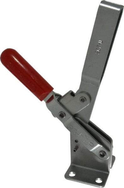 De-Sta-Co - 1,200 Lb Holding Capacity, Vertical Handle, Manual Hold Down Toggle Clamp - 72° Handle Movement, 140° Bar Opening, U-Bar, Flanged Base, Carbon Steel - Benchmark Tooling