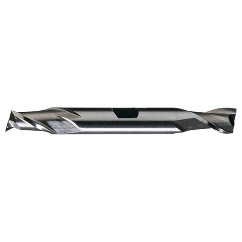 ‎11/32″ × 3/8″ × 9/16″ × 3-1/2″ RHS / RHC HSS HSS Double End 2-Flute Center Cutting Finishing End Mill - TiN - Exact Industrial Supply