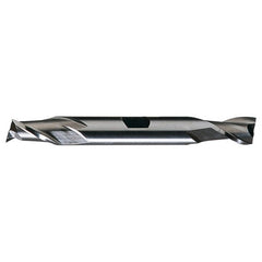 ‎11/32″ × 3/8″ × 9/16″ × 3-1/2″ RHS / RHC HSS HSS Double End 2-Flute Center Cutting Finishing End Mill - TiN - Exact Industrial Supply