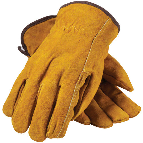 ‎77-238/XL Insulated Drivers Gloves - Split Cowhide Drivers - Reg Grade - White Thermal - Tan - Straight Thumb - Exact Industrial Supply