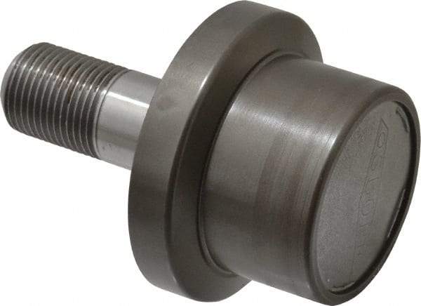 Osborn International - 2" Roller Diam x 1-11/16" Width, 7/8" Stud Diam x 2" Length, Flanged Concentric Stud Load Runner - Steel, 1-1/8" Thread Length, 7/8-14 Thread, 3-11/16" OAL, 1,620 Lb Dynamic Cap - Benchmark Tooling