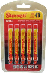 Starrett - 3" Long, 14 Teeth per Inch, Bi-Metal Jig Saw Blade - Toothed Edge, 5/16" Wide x 0.04" Thick, U-Shank, Wavy Tooth Set - Benchmark Tooling