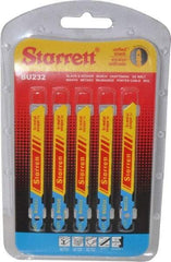 Starrett - 3" Long, 32 Teeth per Inch, Bi-Metal Jig Saw Blade - Toothed Edge, 5/16" Wide x 0.04" Thick, U-Shank, Wavy Tooth Set - Benchmark Tooling