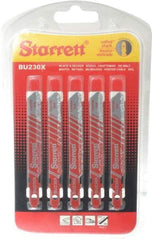 Starrett - 3" Long, Bi-Metal Jig Saw Blade - Continuous Edge, 5/16" Wide x 0.04" Thick, U-Shank - Benchmark Tooling