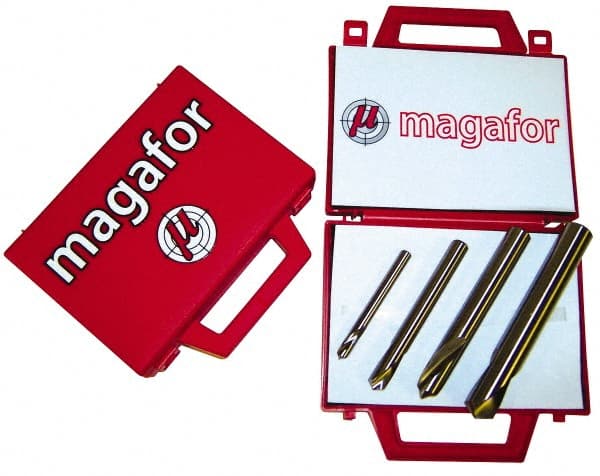 Magafor - 4 Piece 120° 1/4 to 5/8" Spotting Drill Set - Benchmark Tooling