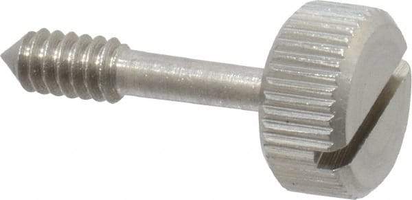 Electro Hardware - Slotted Drive #6-32 UNC 21/32" Length Under Head Captive Screw - 18-8 Stainless Steel, 3/8" Head Diam, 3/16" Head Height, Uncoated - Benchmark Tooling