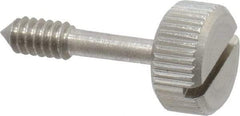 Electro Hardware - Slotted Drive #6-32 UNC 21/32" Length Under Head Captive Screw - 18-8 Stainless Steel, 3/8" Head Diam, 3/16" Head Height, Uncoated - Benchmark Tooling