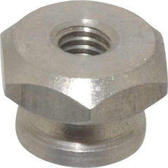 Electro Hardware - #10-32 UNF Thread, Uncoated, Grade 303 Stainless Steel Hex Thumb Nut - 11/32" Overall Height, 1/2" Head Diam - Benchmark Tooling