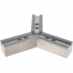 Abbott Workholding Products - 1.5mm x 60° Serrated Attachment, Square Soft Lathe Chuck Jaw - 3 Jaws, Steel, 1.1811" Btw Mount Hole Ctrs, 5-1/2" Long x 2" Wide x 2" High, 0.8268" Groove, 0.6299" & 16mm Fastener - Benchmark Tooling