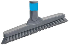 Unger - 1" Bristle Length, Polypropylene Scrub Brush - 9-1/2" OAL, Straight Handle, Gray, Plastic Block - Benchmark Tooling