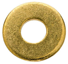Value Collection - #10 Screw, Brass Standard Flat Washer - 0.2" ID x 1/2" OD, 0.04" Thick, Plain Finish - Benchmark Tooling