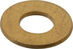 Value Collection - #10 Screw, Brass Standard Flat Washer - 0.2" ID x 0.437" OD, 0.036" Thick, Plain Finish - Benchmark Tooling