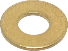 Value Collection - #12 Screw, Brass Standard Flat Washer - 0.228" ID x 1/2" OD, 0.04" Thick, Plain Finish - Benchmark Tooling