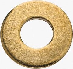 Value Collection - 5/16" Screw, Brass Standard Flat Washer - 0.34" ID x 3/4" OD, 0.062" Thick, Plain Finish - Benchmark Tooling