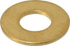 Value Collection - 3/8" Screw, Brass Standard Flat Washer - 0.392" ID x 7/8" OD, 0.062" Thick, Plain Finish - Benchmark Tooling