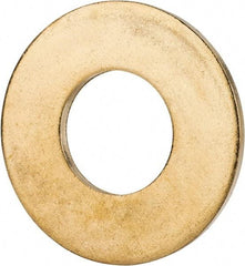 Value Collection - 5/8" Screw, Brass Standard Flat Washer - 0.687" ID x 1-1/2" OD, 0.102" Thick, Plain Finish - Benchmark Tooling