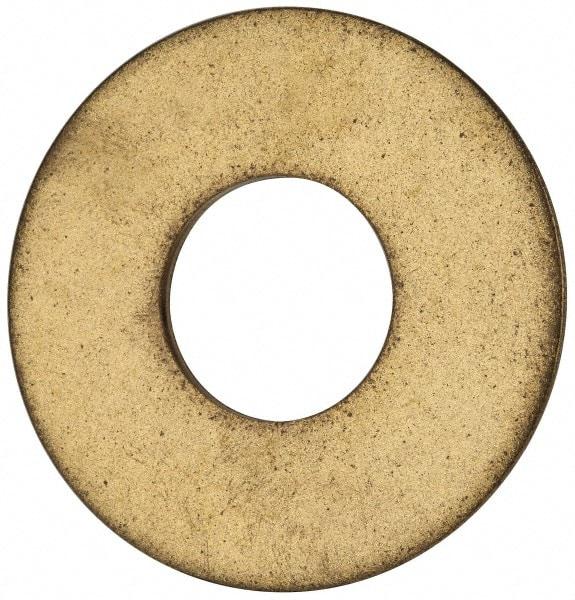 Value Collection - 7/8" Screw, Brass Standard Flat Washer - 0.937" ID x 2-1/4" OD, 0.128" Thick, Plain Finish - Benchmark Tooling