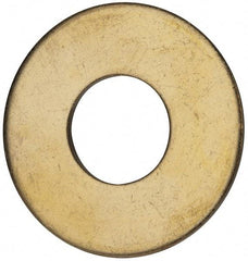 Value Collection - 1" Screw, Brass Standard Flat Washer - 1.062" ID x 2-1/2" OD, 0.144" Thick, Plain Finish - Benchmark Tooling